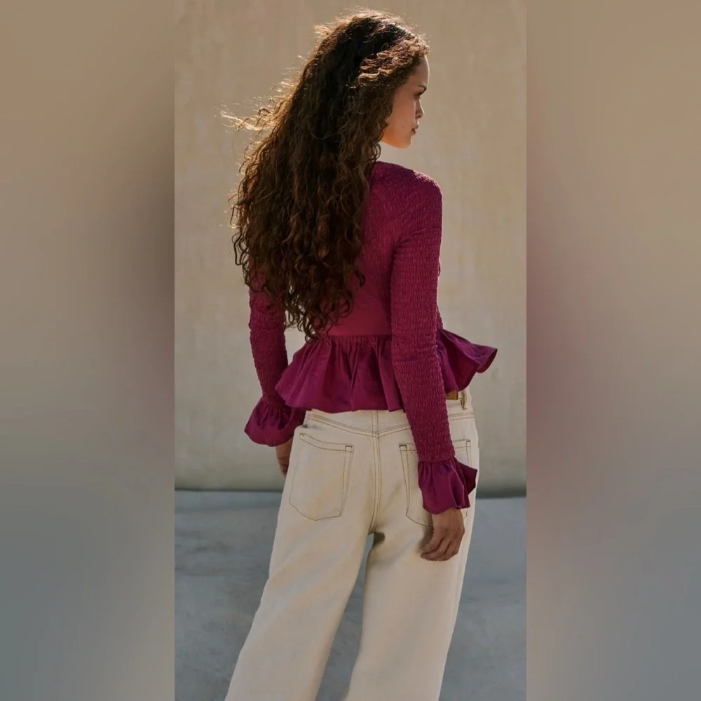 NWT free people tropical vibes top pink sweetheart XS